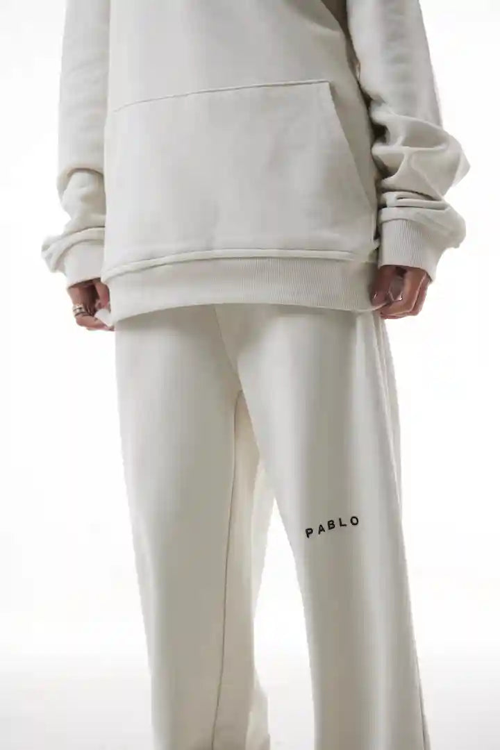 Person wearing a white Gravity Joggers